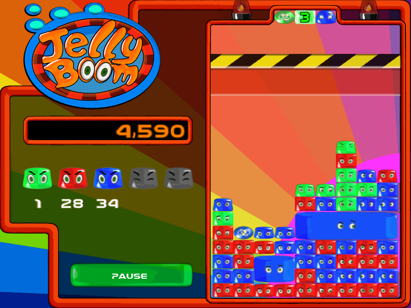 Jellyboom (Windows) screenshot: A blue exploder is urgently needed.