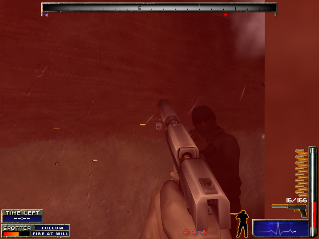 CTU: Marine Sharpshooter (Windows) screenshot: Ack! I'm getting shot up!
