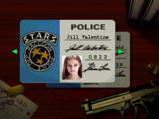 Resident Evil (PlayStation) screenshot: Character selection