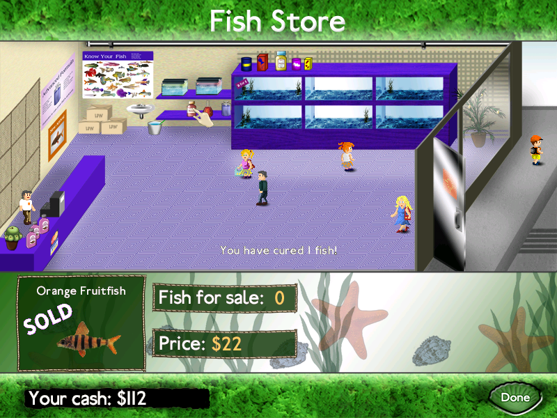 Fish Tycoon (Windows) screenshot: The shop