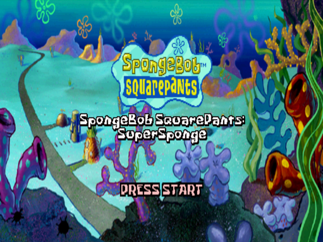 SpongeBob SquarePants: SuperSponge (PlayStation) screenshot: Title screen