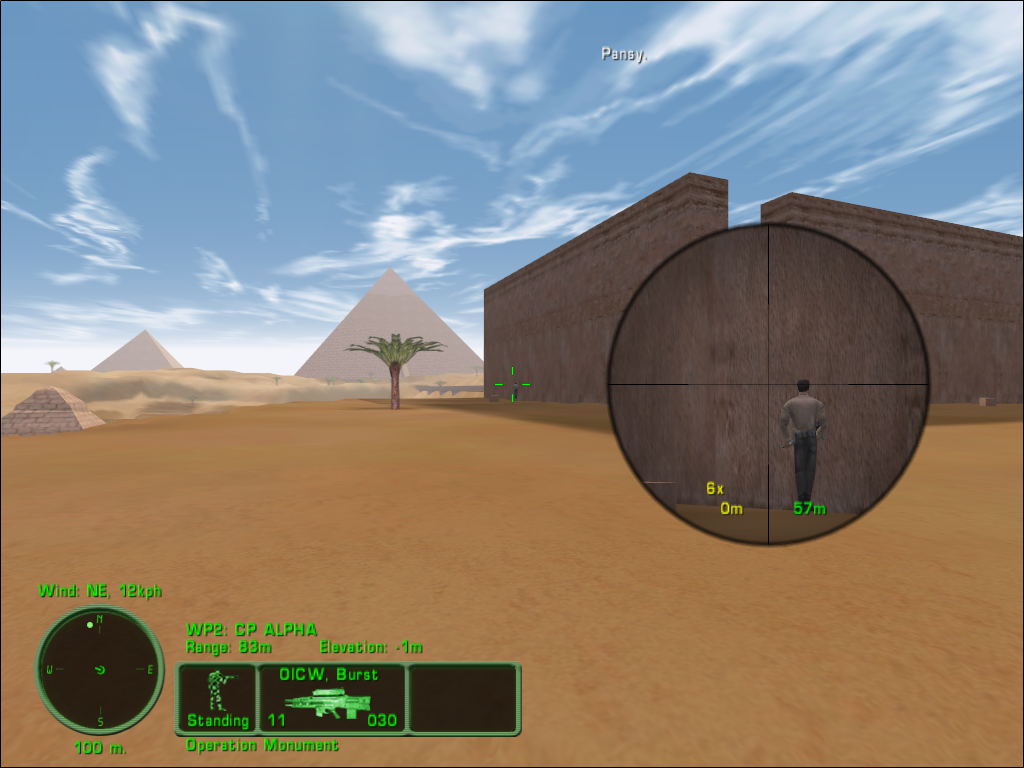 Delta Force: Land Warrior (Windows) screenshot: The scope, if activated, comes on only when you stop walking.
