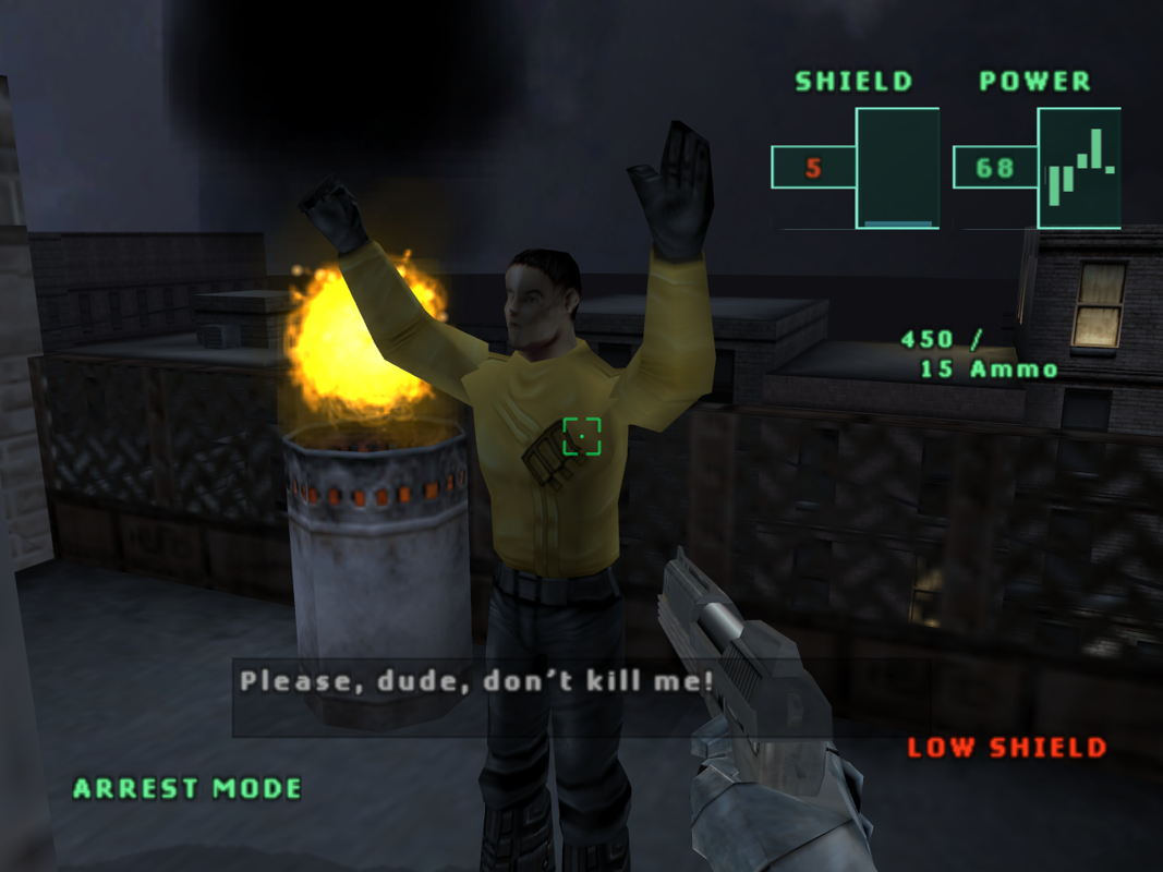 RoboCop (Windows) screenshot: Arresting a gang member.