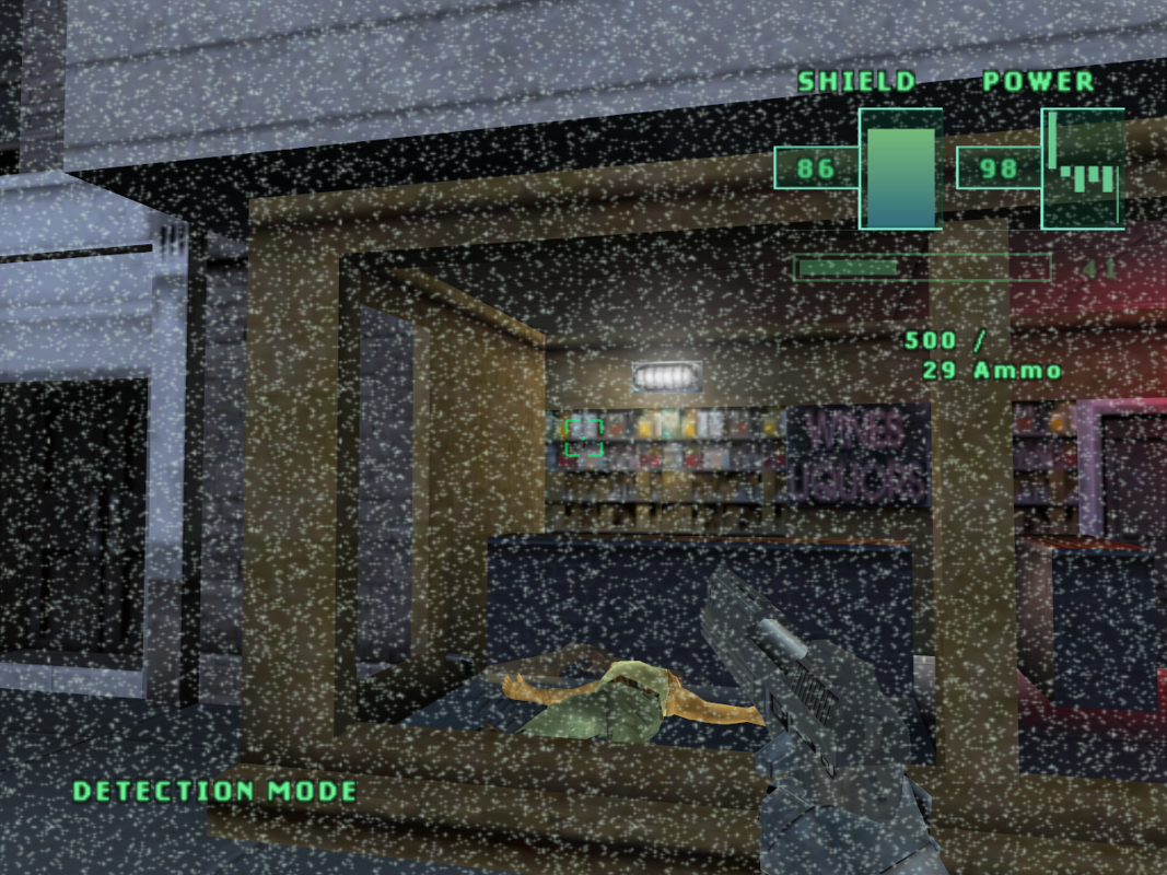 RoboCop (Windows) screenshot: Static appears whenever you kill an innocent or are low on power.