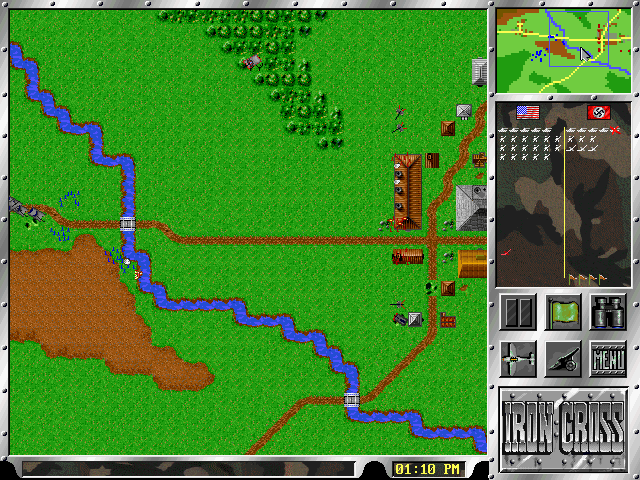Iron Cross (DOS) screenshot: Contact with entrenched enemy units