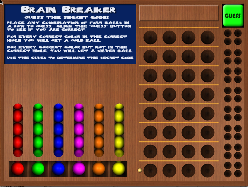 Brain Breaker (Macintosh) screenshot: The game.