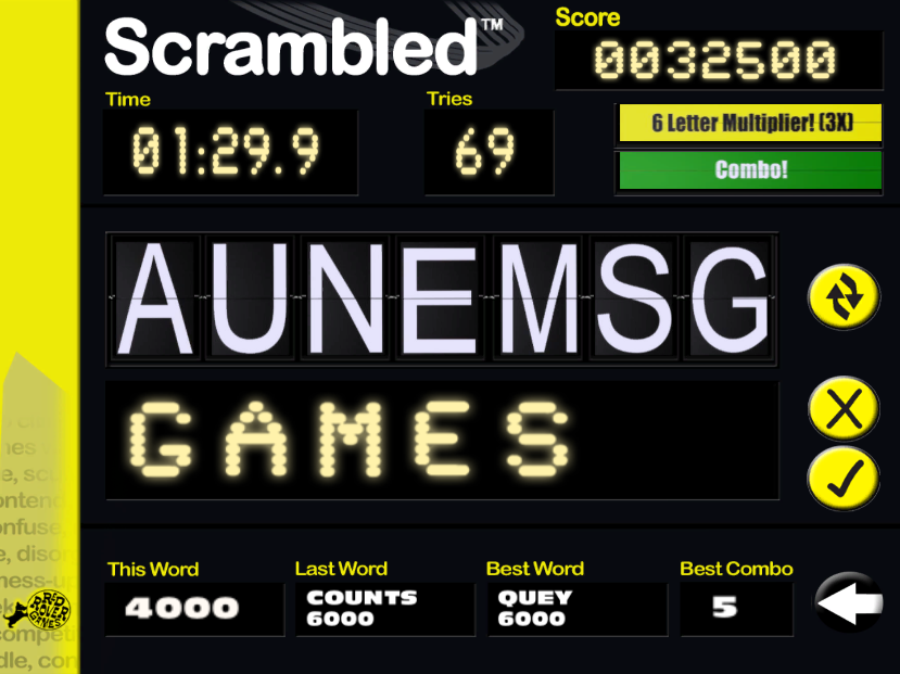 Scrambled (Macintosh) screenshot: Game play in Replace mode
