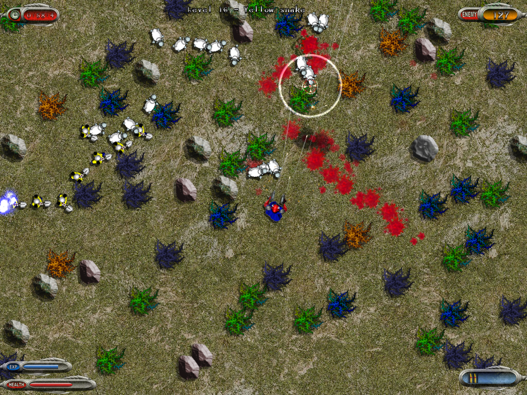 RIP: Strike Back (Windows) screenshot: An upgrade turns the enemies into sheep.