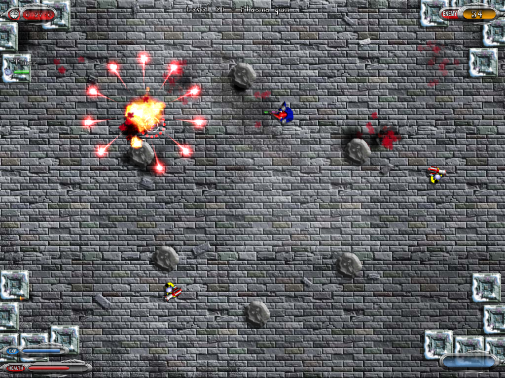 RIP: Strike Back (Windows) screenshot: A new gun spreads in a star as an alt-fire. Great for clearing groups.