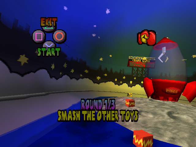 Disney•Pixar Toy Story Racer (PlayStation) screenshot: Smash the other toys