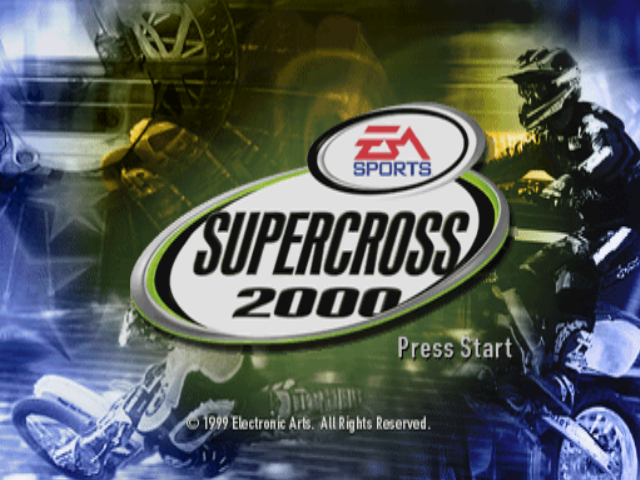 Supercross 2000 (PlayStation) screenshot: Title screen.