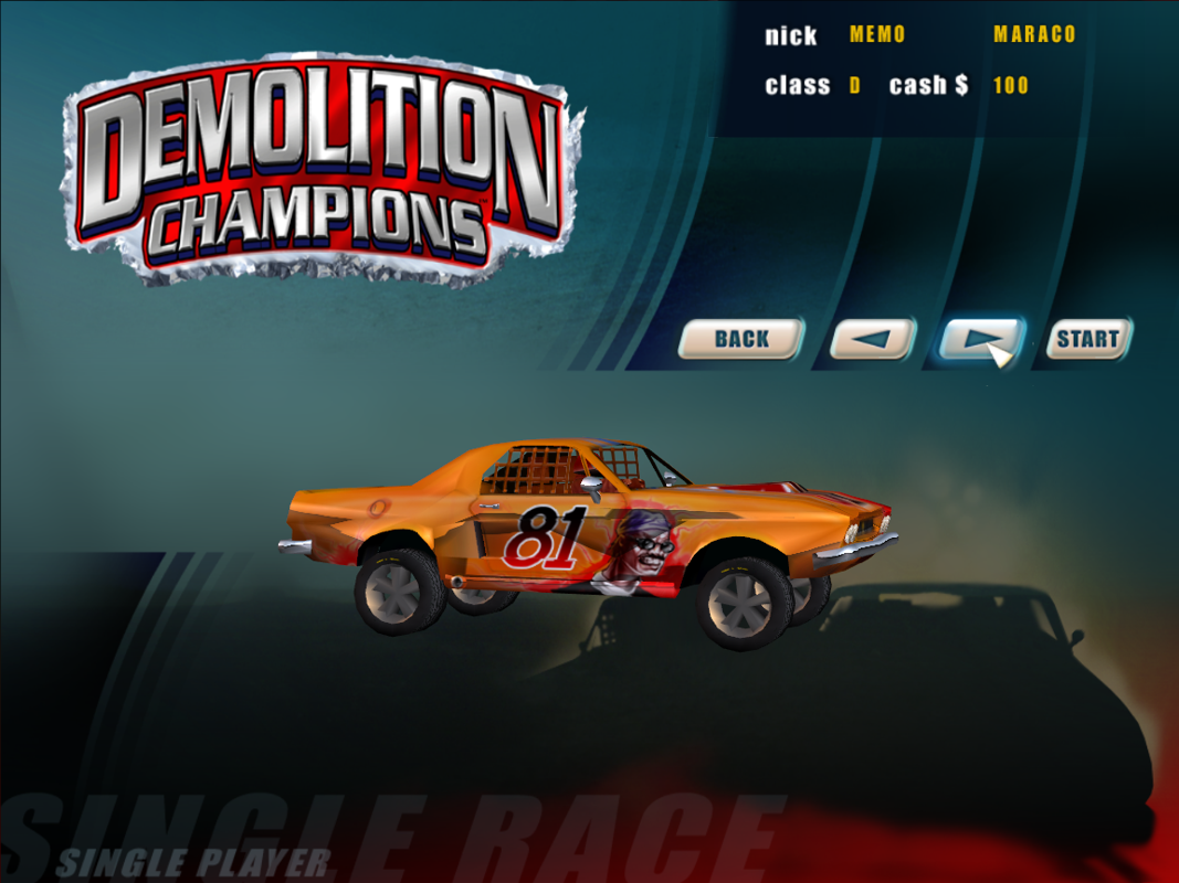 Demolition Champions (Windows) screenshot: Select your vehicle.