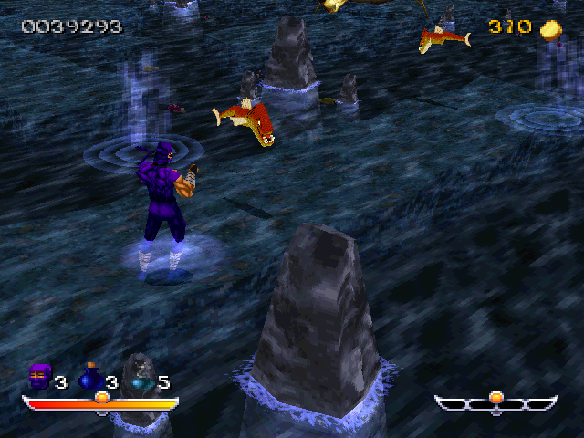 Ninja: Shadow of Darkness (PlayStation) screenshot: Jumping fish.