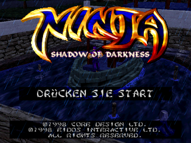 Ninja: Shadow of Darkness (PlayStation) screenshot: Start menu