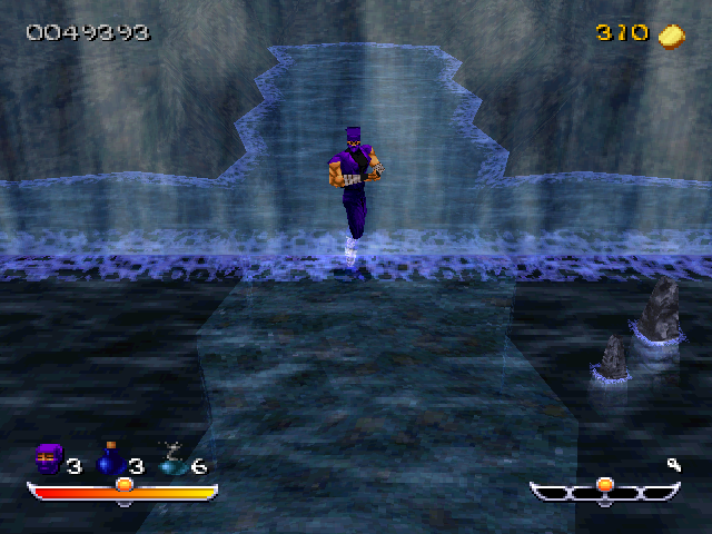 Ninja: Shadow of Darkness (PlayStation) screenshot: Waterfall