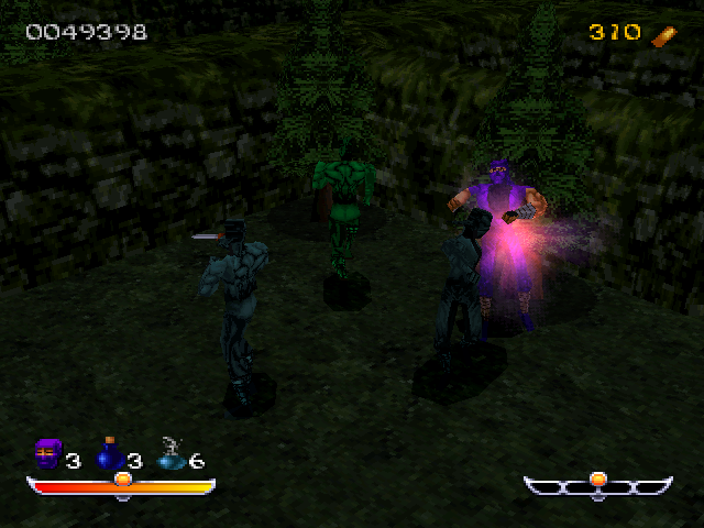 Ninja: Shadow of Darkness (PlayStation) screenshot: Ninja enemies
