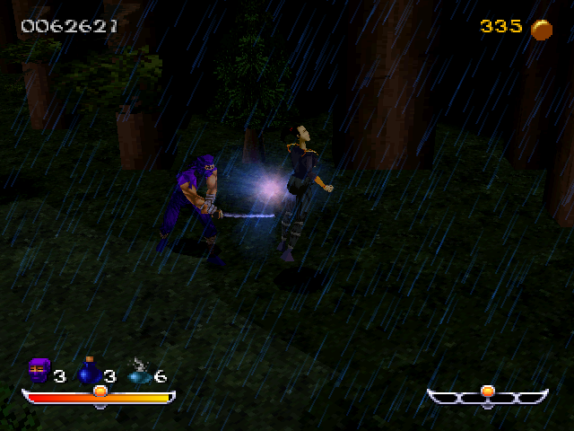 Ninja: Shadow of Darkness (PlayStation) screenshot: Sword attack