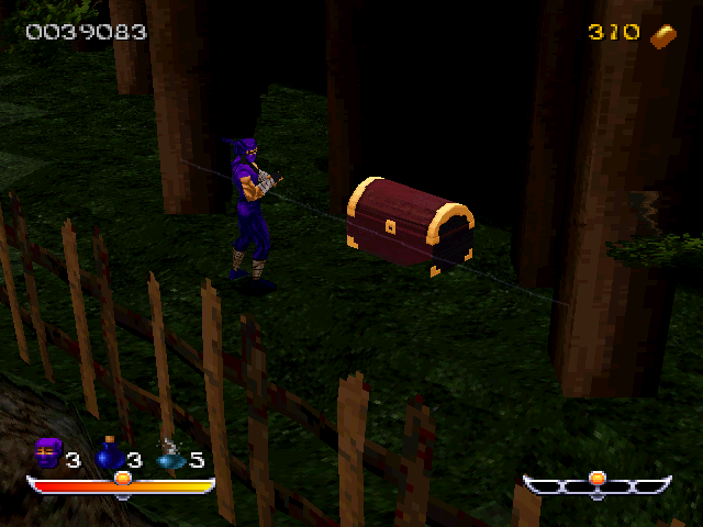 Ninja: Shadow of Darkness (PlayStation) screenshot: Armed trap