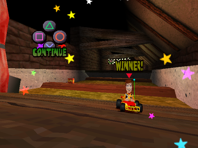 Disney•Pixar Toy Story Racer (PlayStation) screenshot: Race winner