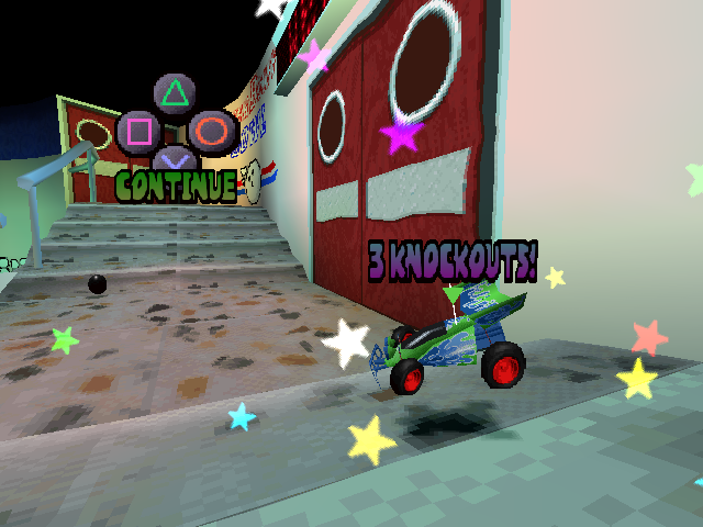 Disney•Pixar Toy Story Racer (PlayStation) screenshot: 3 knockouts winner