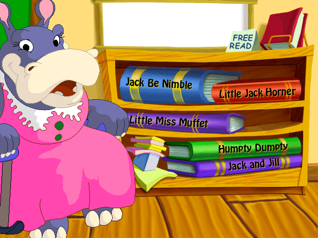 JumpStart 1st Grade (Windows) screenshot: Frankie's teacher offers some free reading time