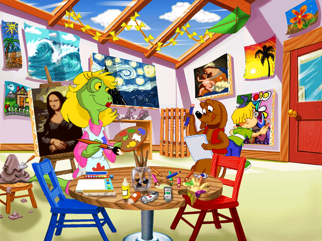 JumpStart 1st Grade (Windows) screenshot: Frankie's Art room