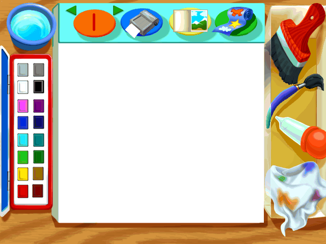 JumpStart 1st Grade (Windows) screenshot: Sticker, paint, save, and print!