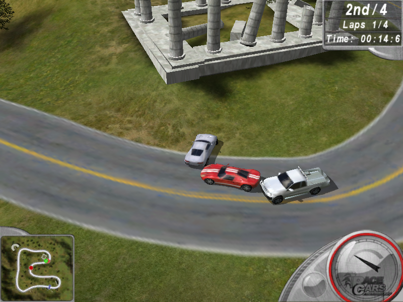 Race Cars: The Extreme Rally (Windows) screenshot: A rather nasty crash, don't worry nothing stops these cars.