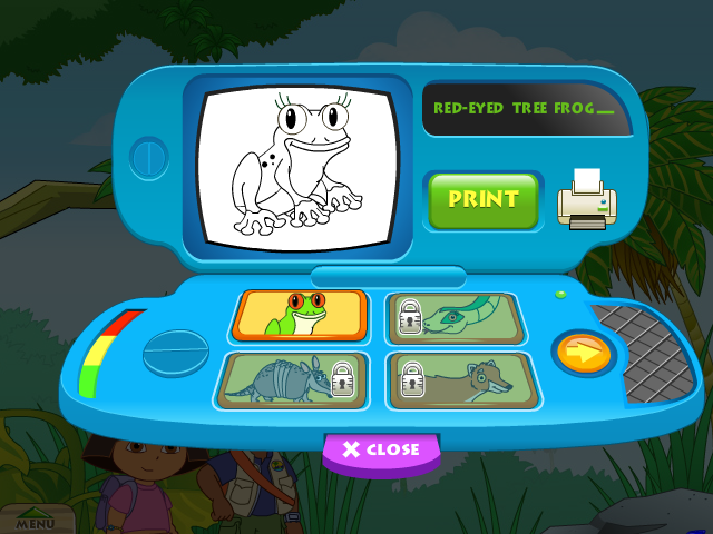 Go, Diego, Go! Wolf Pup Rescue (Windows) screenshot: This is the Field Jurnal, where the animal fact cards are stored as they are collected