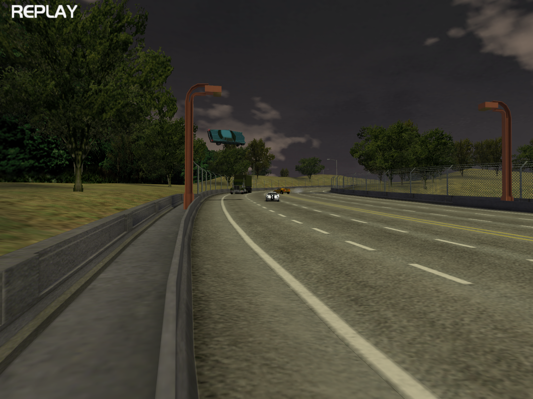 Test Drive (Windows) screenshot: As with other Test Drive games there's really floaty traffic cars.