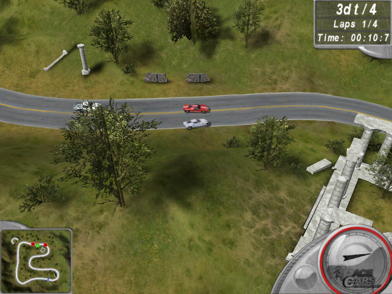 Race Cars: The Extreme Rally (Windows) screenshot: Closing in for a crash... 3dt place?