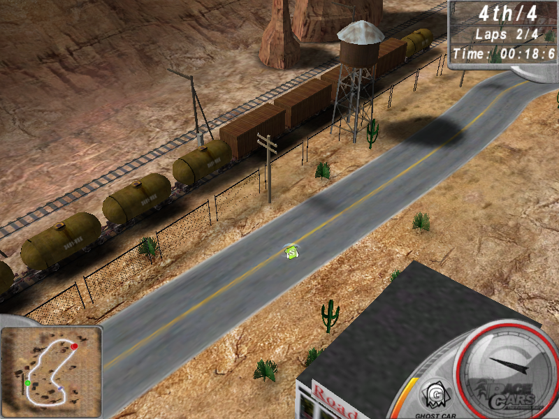 Race Cars: The Extreme Rally (Windows) screenshot: Ghost car power up! now you can drive through anythng!
