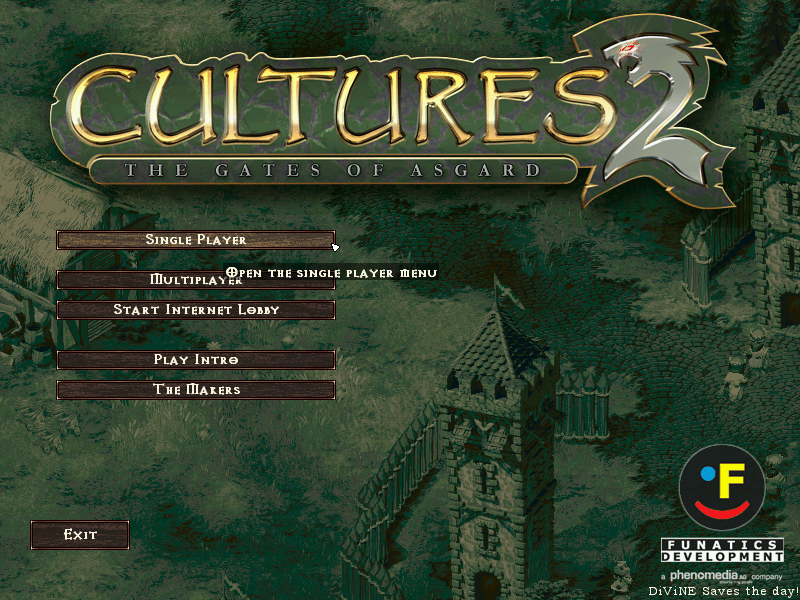 Cultures 2: The Gates of Asgard (Windows) screenshot: Main menu