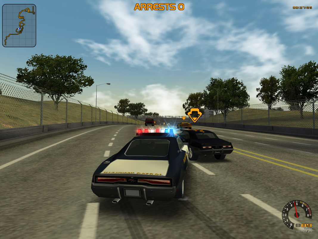 Test Drive (Windows) screenshot: The way to catch them is to hit them with your car.
