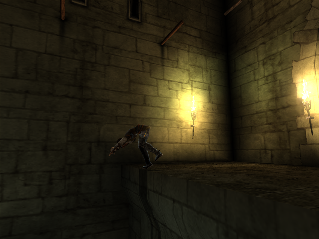 Pirates: Legend of the Black Buccaneer (Windows) screenshot: Whoa! I almost tripped off the ledge!