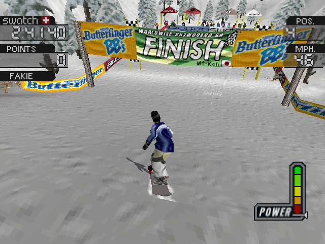 Cool Boarders 3 (PlayStation) screenshot: Finish line