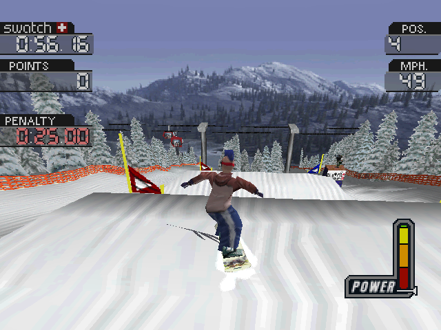 Cool Boarders 3 (PlayStation) screenshot: Slalom gate