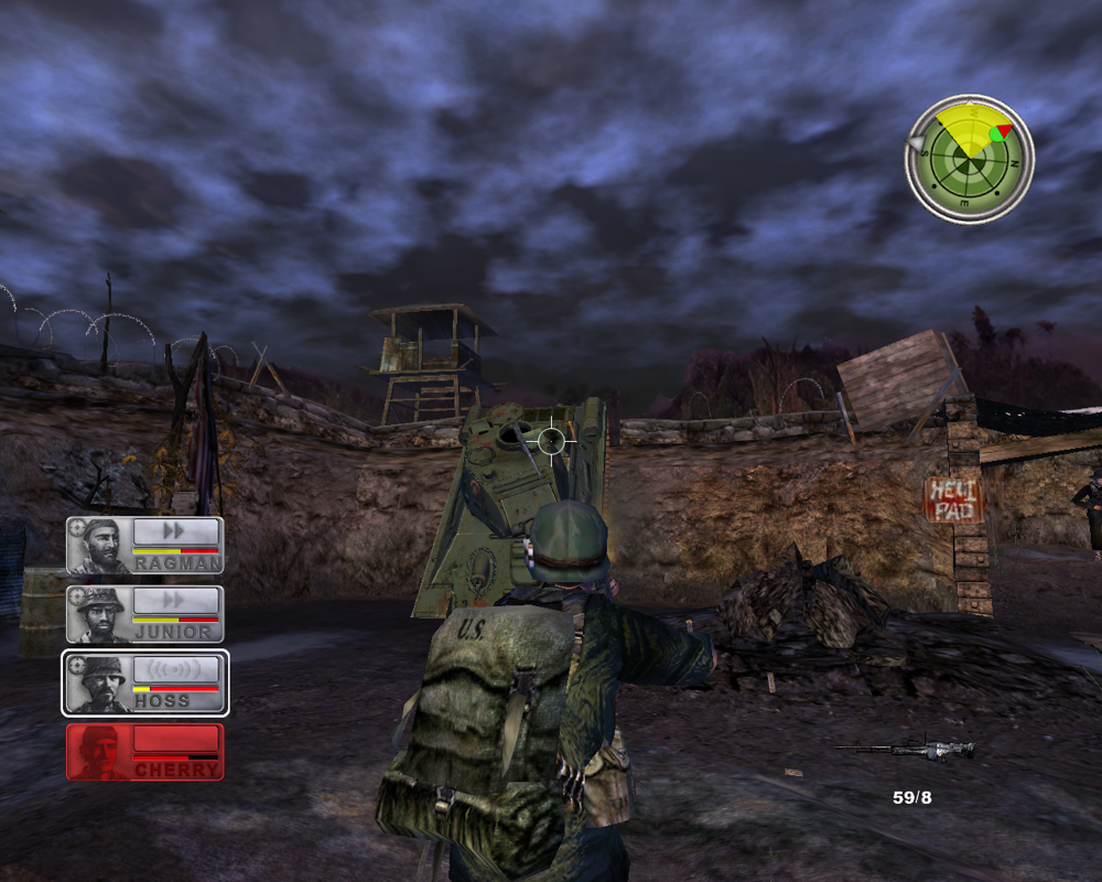 Conflict: Vietnam (Windows) screenshot: Your confidence in your weapon plummets when a tank comes barreling down at you.