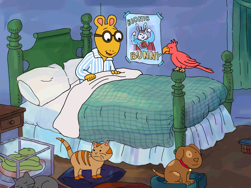 Arthur's Pet Chase (Windows) screenshot: All seems well as Arthur prepares to sleep.