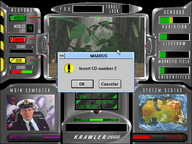 Maabus (Windows 3.x) screenshot: CD change screen