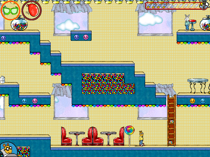 Arthur's Pet Chase (Windows) screenshot: An early level in the Sugar Bowl