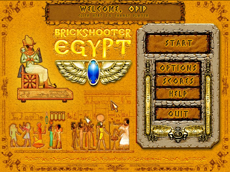 Brickshooter Egypt (Windows) screenshot: Title screen.