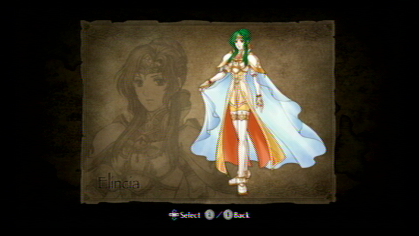 Fire Emblem: Radiant Dawn (Wii) screenshot: Character art: Queen Elincia