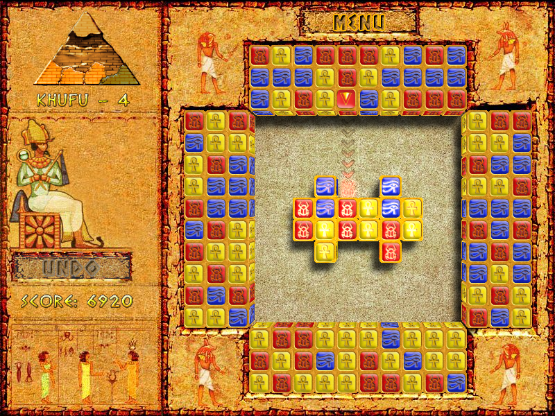 Brickshooter Egypt (Windows) screenshot: Scarabs make things trickier.