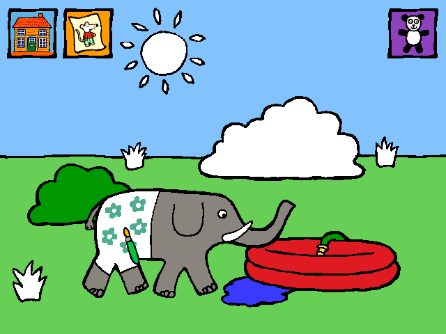 Maisy's Playhouse (Windows) screenshot: Follow directions to color and print