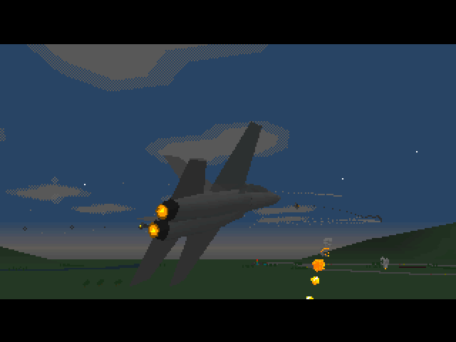 Black Knight: Marine Strike Fighter (DOS) screenshot: Opening cut-scene