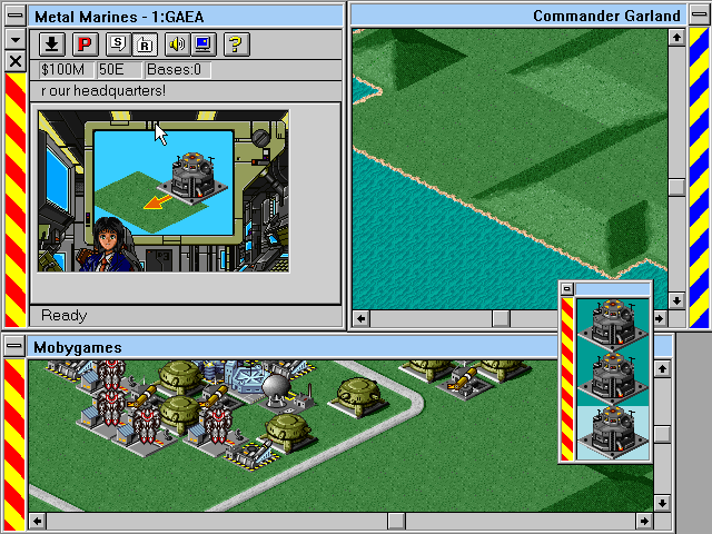 Metal Marines (Windows 3.x) screenshot: Headquarters placement
