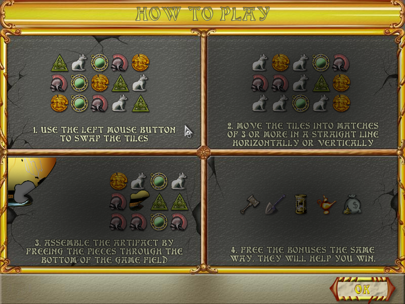 Atlantis Quest (Windows) screenshot: How to play.