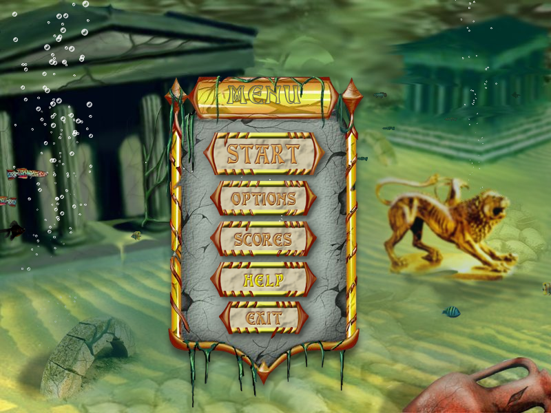 Atlantis Quest (Windows) screenshot: Menu Screen