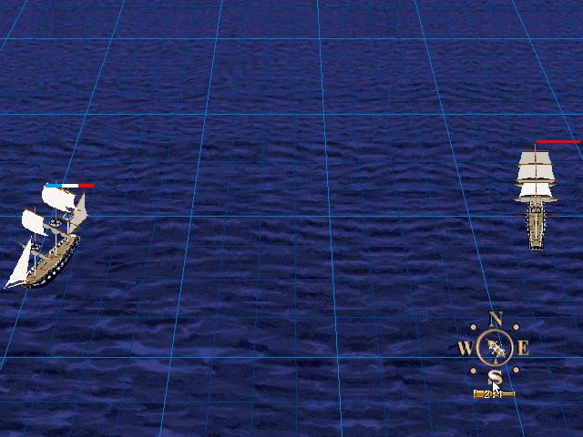 Wooden Ships & Iron Men (DOS) screenshot: Broadsides on the enemy
